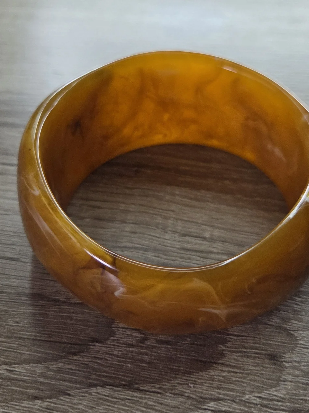 Amber Resin Chunky Bangle Bracelet - Picture 3 of 5